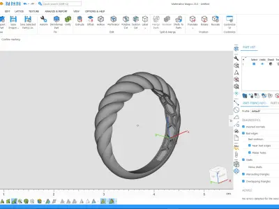 Elegant Twisted Gold Ring Free 3D print model
