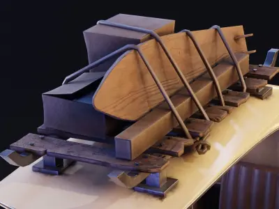 Retro car Low-poly 3D model