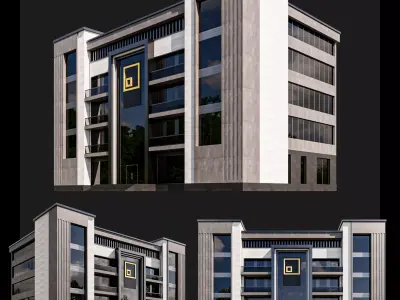 09 Modern Building with Large entrance 3D model