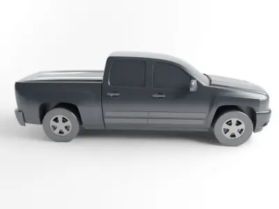 Low Poly Pickup Truck Game Ready Asset Low-poly 3D model