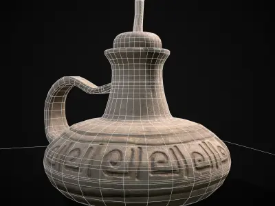 Old Oil Lamp Low-poly 3D model