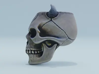 The Devil Skull Cachepot Low-poly 3D model