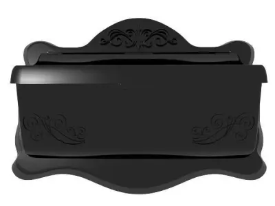 Mailbox toilet paper holder with ornate design 3D model