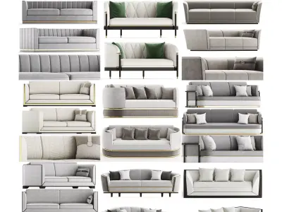 Sofas 3d models collection 10 pieces