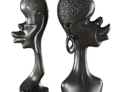 Statue Tete Africaine 3D model