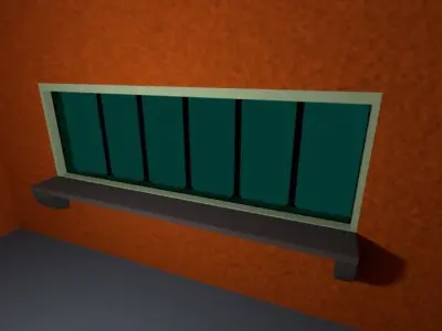 Simple Orange Building Low-poly 3D model