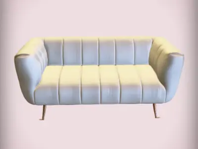Modern Luxury 3D Sofa Model Elegant Curved Design with Metallic 3D model