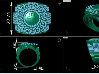 Big fancy mans ring 3D print model