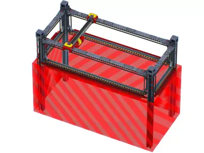 isometrical scaffolding 1x2 section Low-poly 3D model