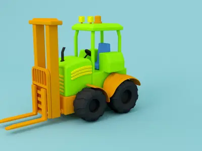 Construction vehicles - Cartoon - Low Poly Low-poly 3D model