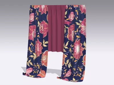 Curtain Low-poly 3D model