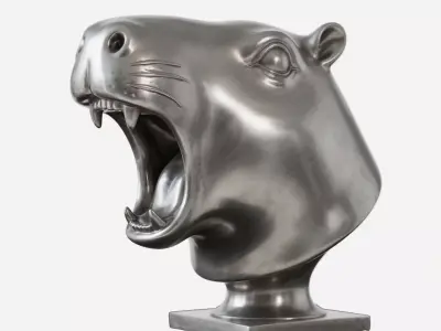 Capybara head sculpture 3D print model