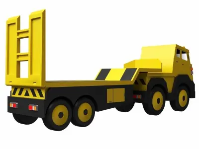 Toy Flatbed Semi Trailer 3D model
