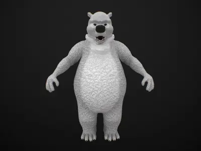 Cartoon Bear Rigged Low-poly 3D model
