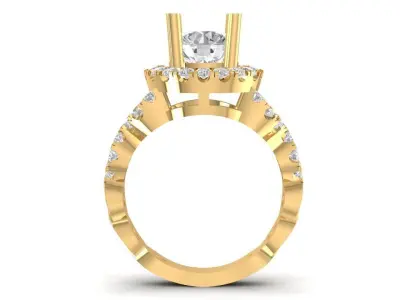 Luxury Halo Diamond Engagement Ring Jewelry 3D Model 1502 3D print model