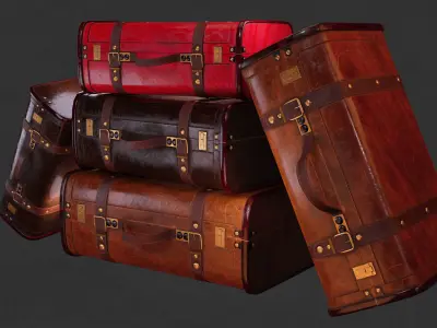 Vintiquewise Vintage Luggage Suitcase Low-poly 3D model