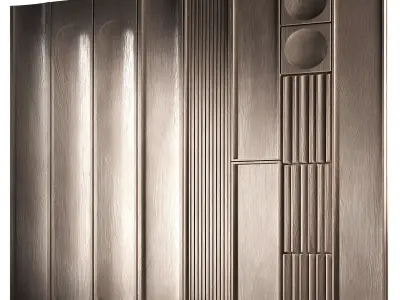 Decorative Wall Panels 3 wood material options 3D model