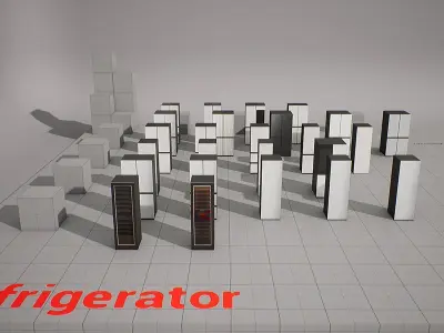 SAMSUNG - BESPOKE Refrigerator Built-IN Low-poly 3D model