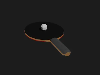 Lowpoly Table Tennis Paddle Low-poly 3D model
