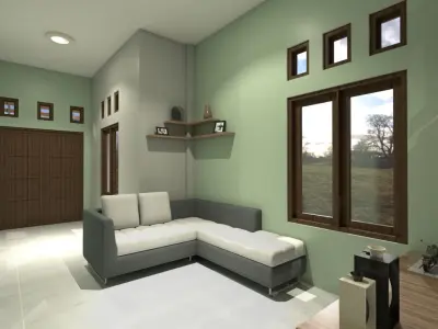 Minimalis Modern House Mix Used With Mini Store Design 3D model