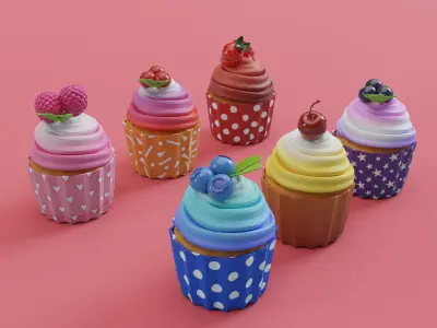 Cupcake cute 3D 3D model