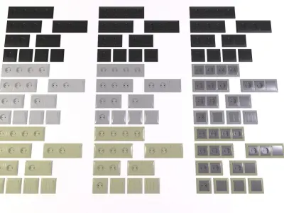 Power socket and light switch 3D model