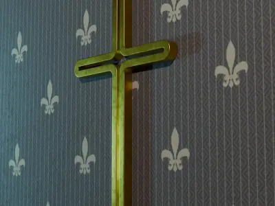 Elegant wall cross for 3D printing 3D print model