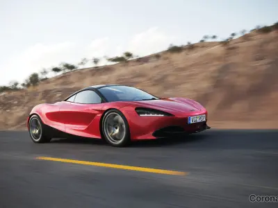 Sport car next to shore scene SWR 3D model