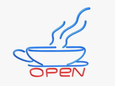 Neon led light sign 02 3D model