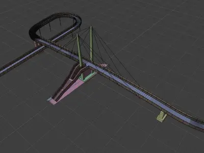 Pedestrian bridge 3D model