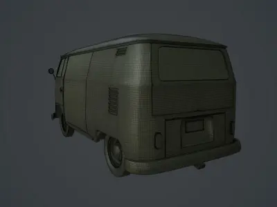 Volkswagen Type 2 T1 Low-poly 3D model
