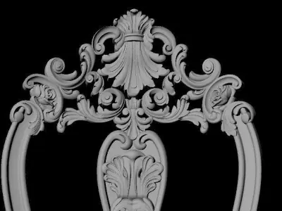 chair pair of ornate chairs 3D model
