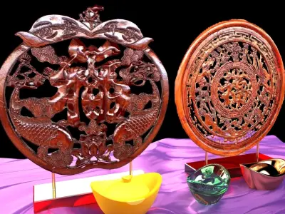 Chinese fu carving pattern  3D model