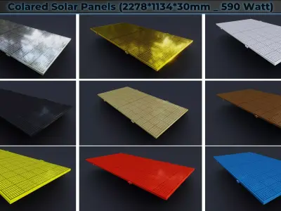 Colared Solar Panels 3D model