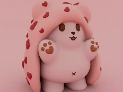 Valentines Special - Polar bear cub 3D print model