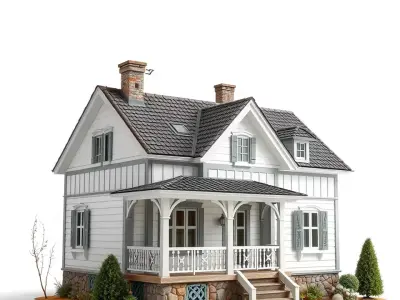 Charming Cottage House model pack Low-poly 3D model