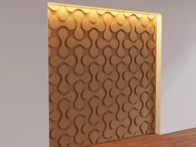 Decorative Wooden Wall Model 6 Low-poly 3D model