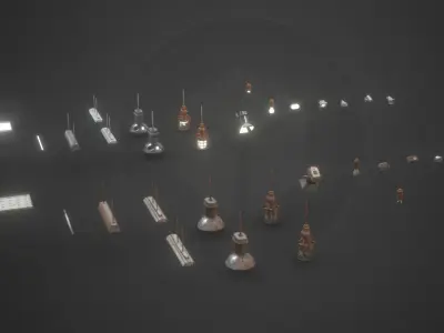 Best Lamps pack Low-poly 3D model