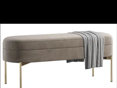 Chloe Storage Bench By Englishelm 3D model