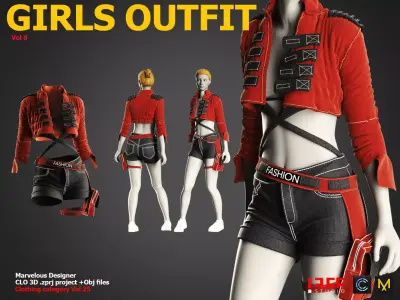 Girls outfit 6 Marvelous VOL 25 Low-poly 3D model
