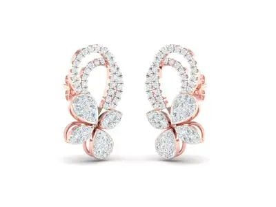 Women Earrings 3dm STL OBJ FBX Renders Details 3D print model 9