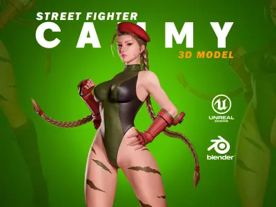 Cammy White - Game Ready 3D model - UE4 Low-poly 3D model