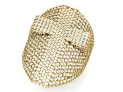 Diamond Cross Signet Ring  3D print model