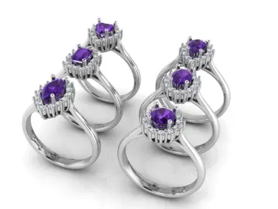 Cluster Rings Collection 3D print model