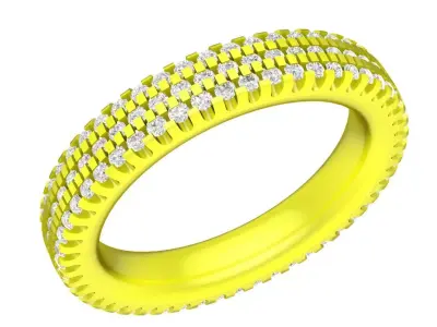 Luxury Multi Row Diamond Eternity Ring 3D Model 4533 3D print model