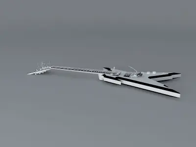255 Razorback guitar Free 3D model
