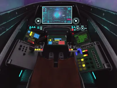 Spaceship interior Free low-poly 3D model
