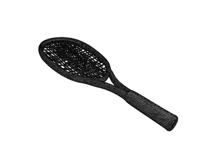 Professional Tennis Racket 3D Model Low-poly 3D model