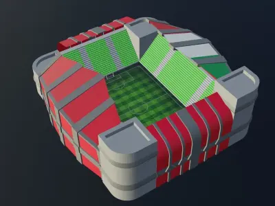 Football Stadium - Italy Low-poly 3D model