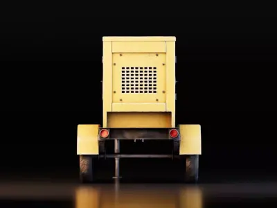 Industrial Diesel Generator Trailer Low-poly 3D model